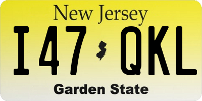 NJ license plate I47QKL