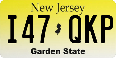 NJ license plate I47QKP