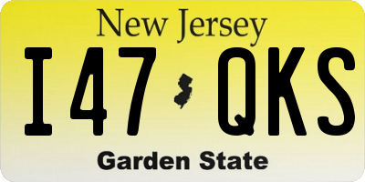 NJ license plate I47QKS