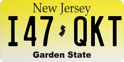 NJ license plate I47QKT