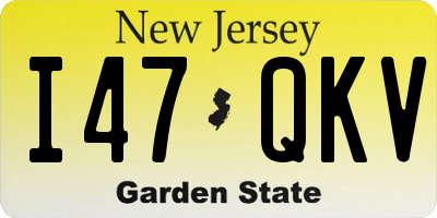 NJ license plate I47QKV