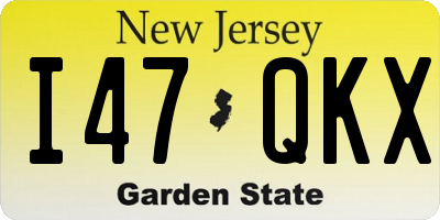 NJ license plate I47QKX