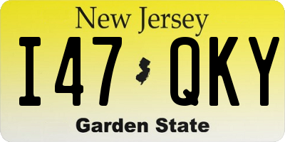 NJ license plate I47QKY