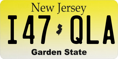 NJ license plate I47QLA