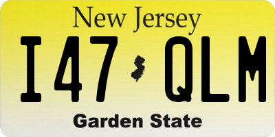 NJ license plate I47QLM