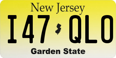 NJ license plate I47QLO