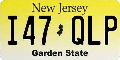 NJ license plate I47QLP