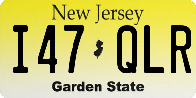 NJ license plate I47QLR