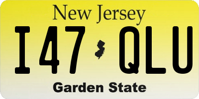 NJ license plate I47QLU