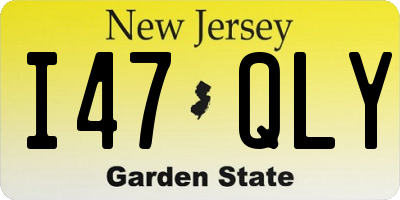 NJ license plate I47QLY