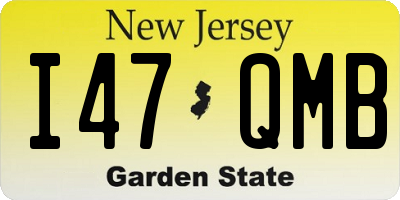 NJ license plate I47QMB