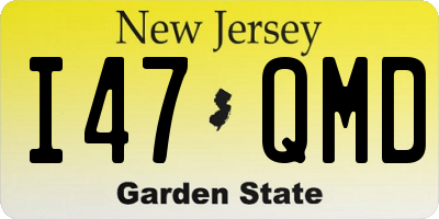 NJ license plate I47QMD