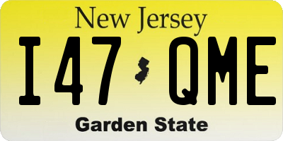 NJ license plate I47QME