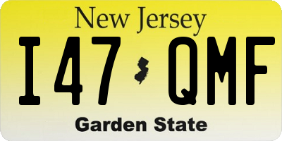 NJ license plate I47QMF