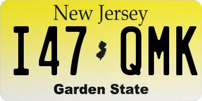 NJ license plate I47QMK