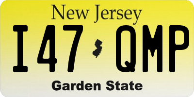 NJ license plate I47QMP