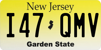 NJ license plate I47QMV