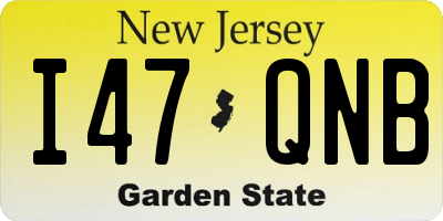 NJ license plate I47QNB