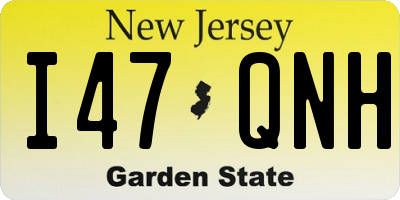 NJ license plate I47QNH