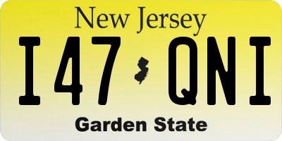 NJ license plate I47QNI