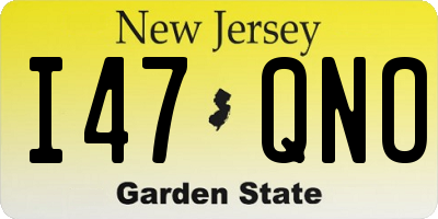 NJ license plate I47QNO