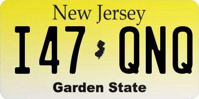 NJ license plate I47QNQ