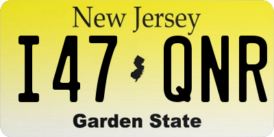 NJ license plate I47QNR