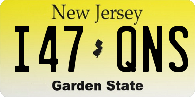 NJ license plate I47QNS