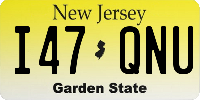 NJ license plate I47QNU