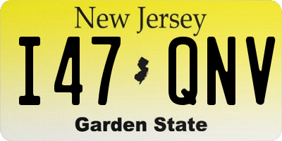 NJ license plate I47QNV