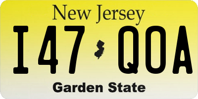 NJ license plate I47QOA