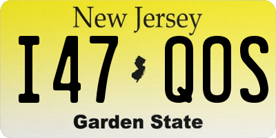 NJ license plate I47QOS