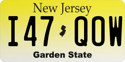 NJ license plate I47QOW