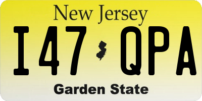 NJ license plate I47QPA