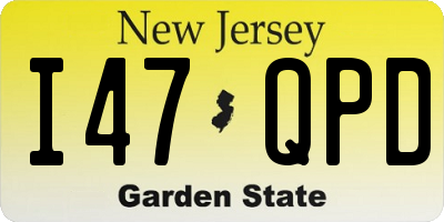 NJ license plate I47QPD