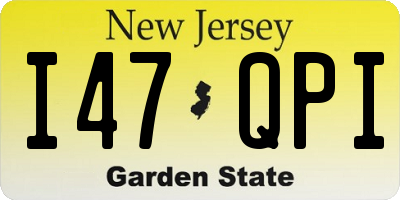 NJ license plate I47QPI