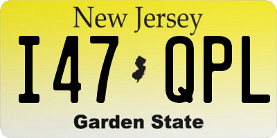 NJ license plate I47QPL