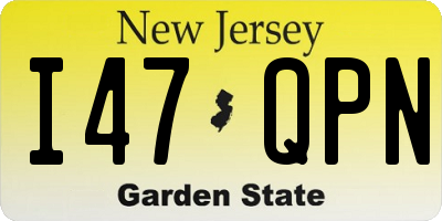 NJ license plate I47QPN