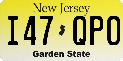 NJ license plate I47QPO