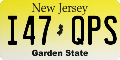 NJ license plate I47QPS