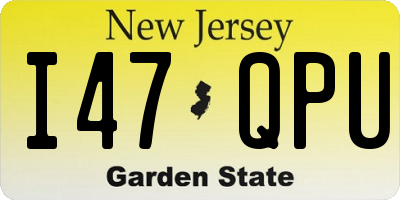 NJ license plate I47QPU