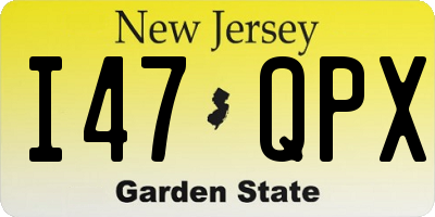 NJ license plate I47QPX