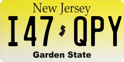 NJ license plate I47QPY