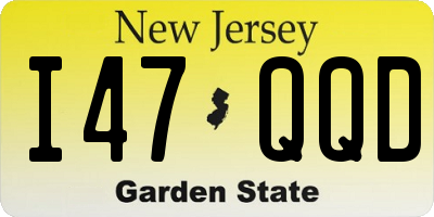 NJ license plate I47QQD