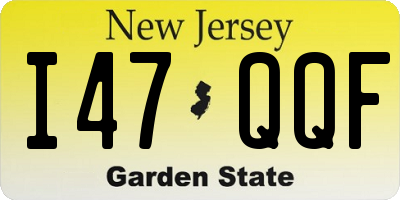 NJ license plate I47QQF