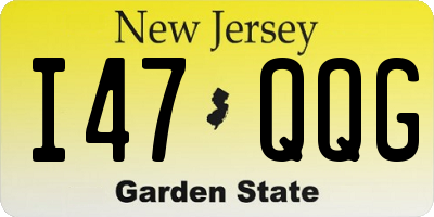 NJ license plate I47QQG
