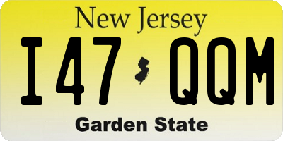 NJ license plate I47QQM