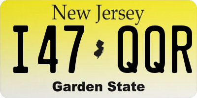 NJ license plate I47QQR