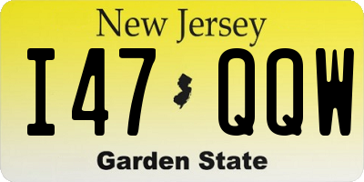 NJ license plate I47QQW