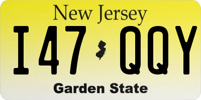 NJ license plate I47QQY